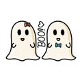 A Ghost Couple with a Bow and a Bow Tie Royalty Free Stock Photo